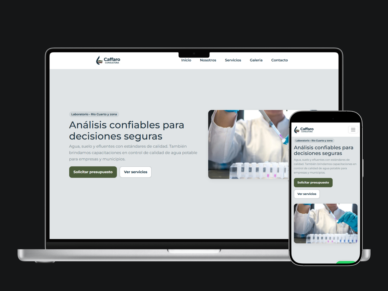 Landing para laboratorio de análisis